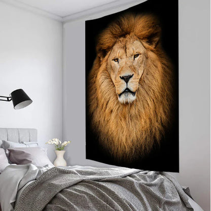 Decorbites™ Löwen-Welt-Gobelin-Wandbehang Stoff Heimdekoration Stoffkunst Wandhänger
