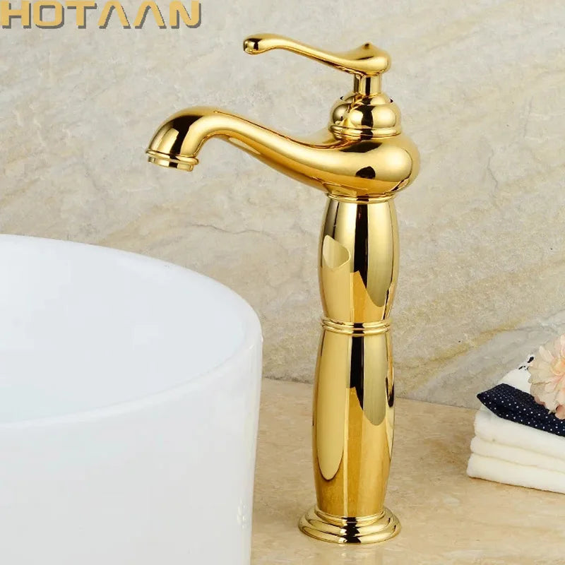 Gold Tall Basin Faucet