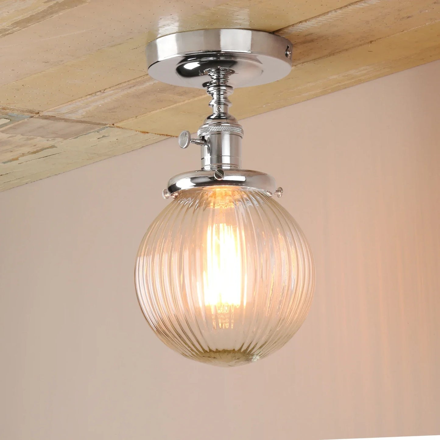 DecorBites™ Glass Globe Semi Flush Mount Ceiling Light Fixture
