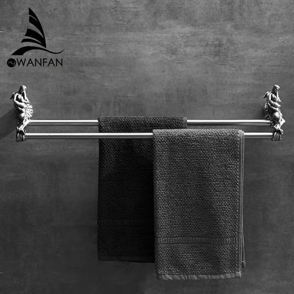 Decorbites™ Doppeltuchstangen: Gold/Silber Badezimmertuchhalter, Wandmontiert Messing