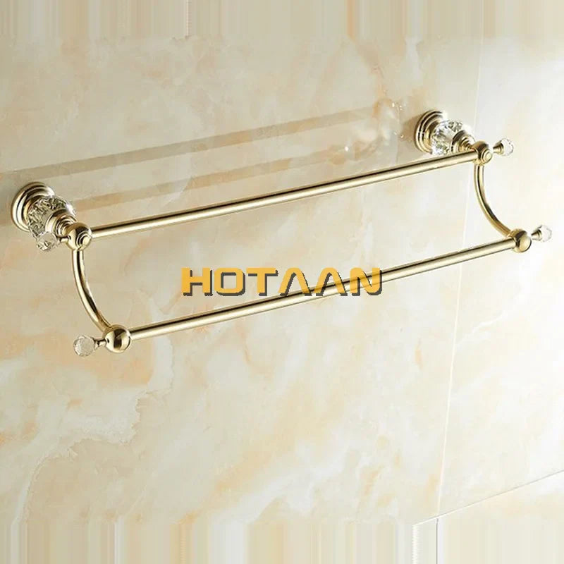 Decorbites™ Kristallgold Doppeltuchhalter für das Badezimmer, 60 cm Länge