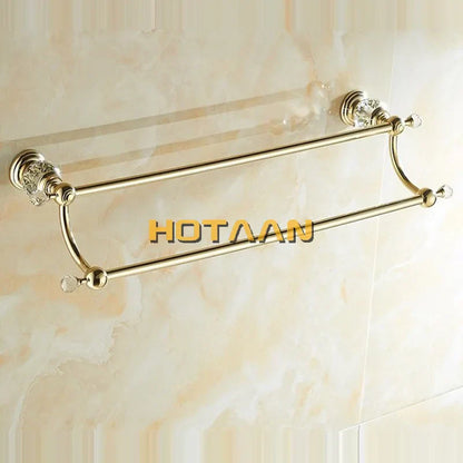 Decorbites™ Kristallgold Doppeltuchhalter für das Badezimmer, 60 cm Länge