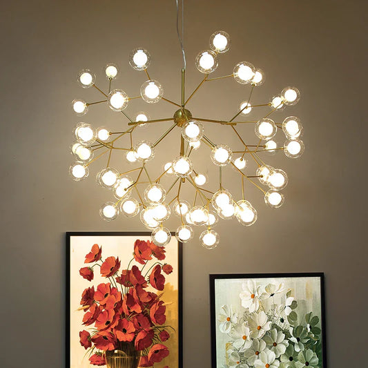 DecorBites™ LED Firefly Sputnik Chandelier: Stylish Tree Branch Ceiling Lamp