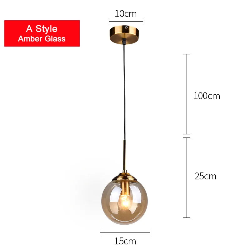 DecorBites™ Glass Ball Pendant Lamps: Modern Lighting for Bar, Restaurant, Bedroom