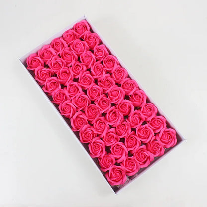 DecorBites™ Bath Flower Set: 50 Artificial Soap Flowers for Home Decor, Weddings, DIY Crafts