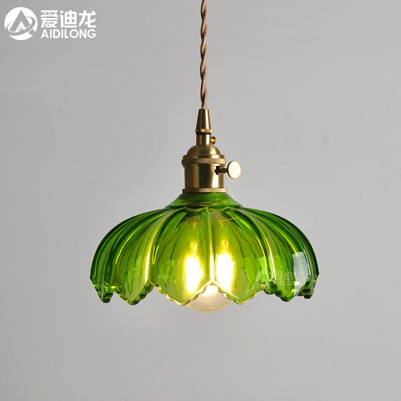 Decorbites™ Grüne Glas-Hängeleuchte - Kupfer Nordische Moderne Pendelleuchten für Schlafzimmer, Bar, Restaurant