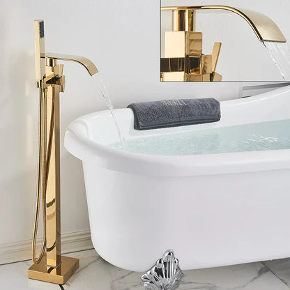 Decorbites™ Gold freistehender Badewannenarmatur mit Handbrause