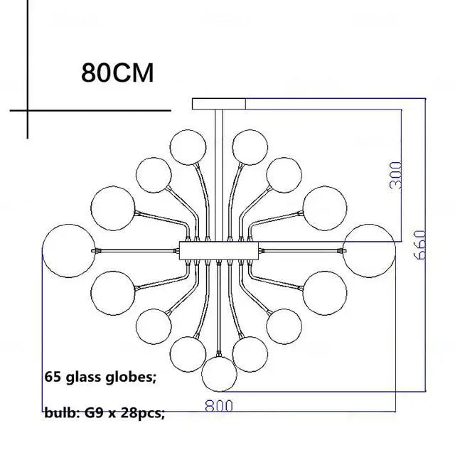 Decorbites™ Glasgloben-LED-Kronleuchter: Nordischer Luxus-Metall-Hängeleuchter für das Wohnzimmer