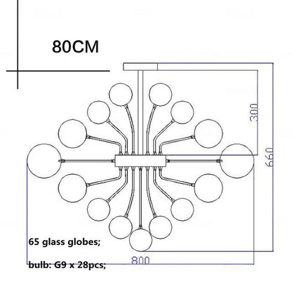 Decorbites™ Glasgloben-LED-Kronleuchter: Nordischer Luxus-Metall-Hängeleuchter für das Wohnzimmer