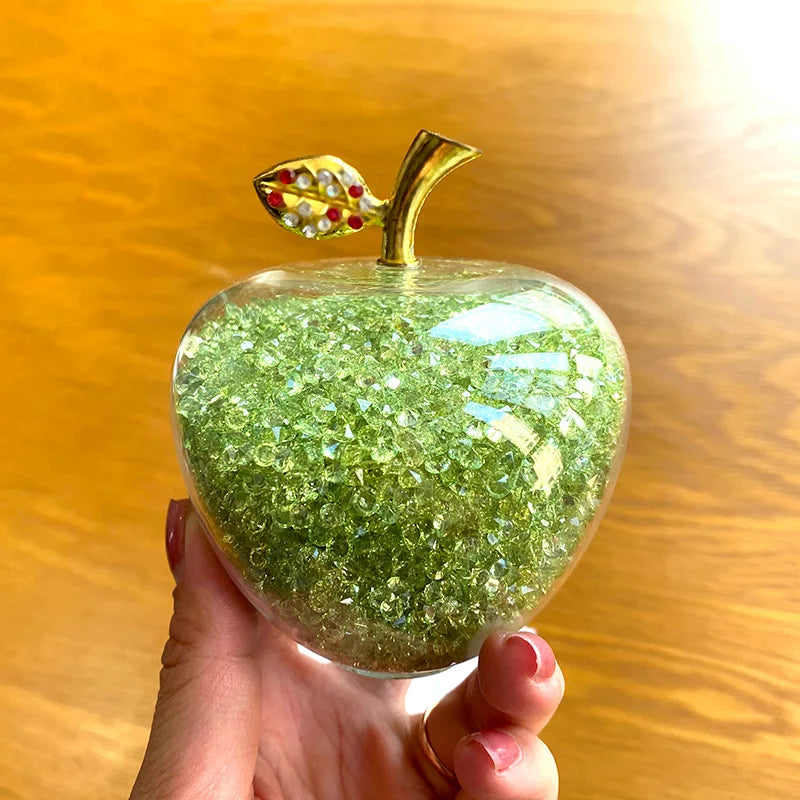 Crystal Apple Paperweight Decor