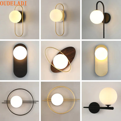 DecorBites™ Glass Gold LED Wall Lamp for Chic Indoor Lighting