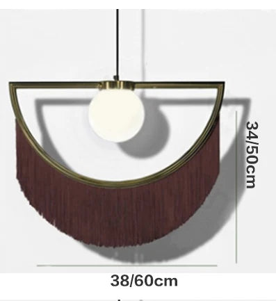 Decorbites™ Bunte Quasten-Glasball-Hängeleuchte für Boho-Minimalistischen Stil im Schlafzimmer & Restaurant