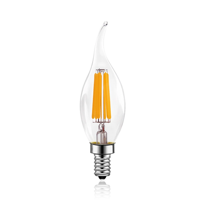 DecorBites™ LED Flame Bulb E12 E14 C35 Retro Candle Filament 4W 6W Dimmable Warm White