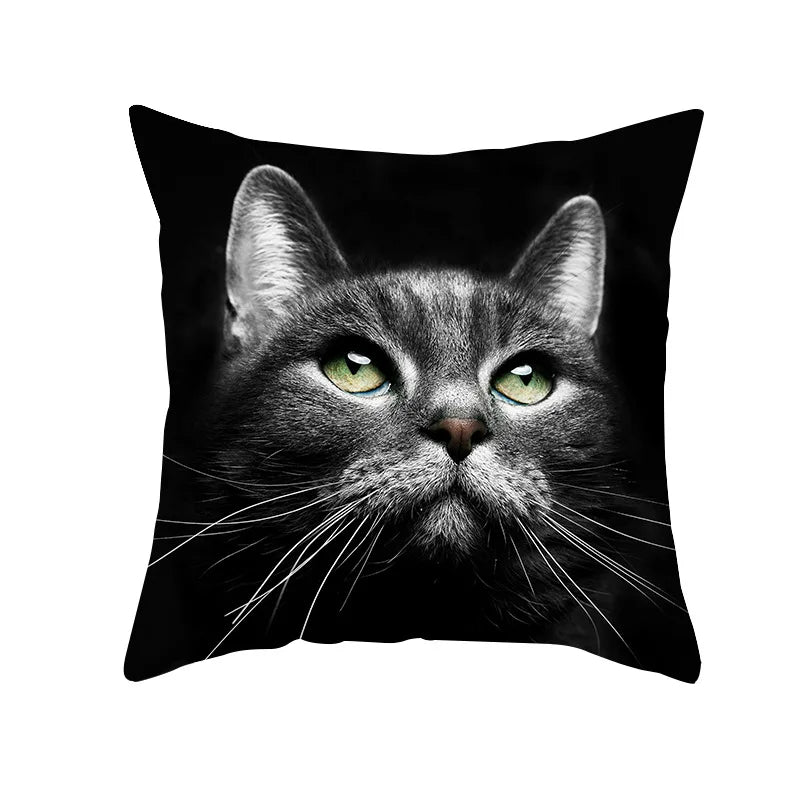 Decorbites™ Schwarze Katze Kissenbezüge - Süße Katzenliebhaber Kissenhülle