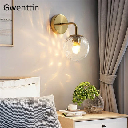 Decorbites™ Gold-Glas-Kugellampen Wandlampe | Nordische Spiegel-Wandleuchte Innenbeleuchtung