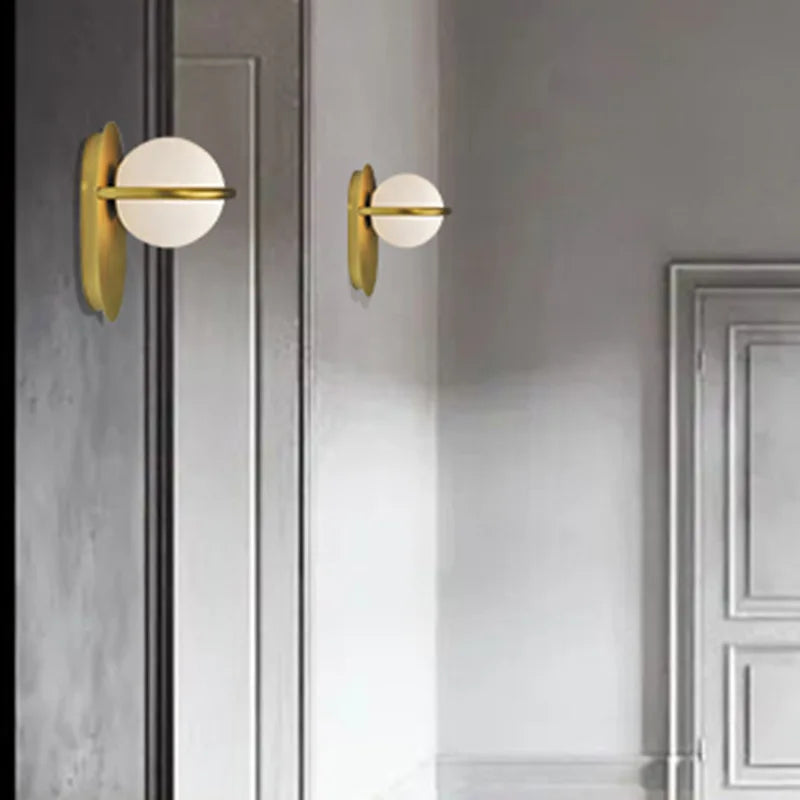 Decorbites™ Glas-Kugel Gold Wandlampe | Moderne nordische Nachttisch-Innenleuchte