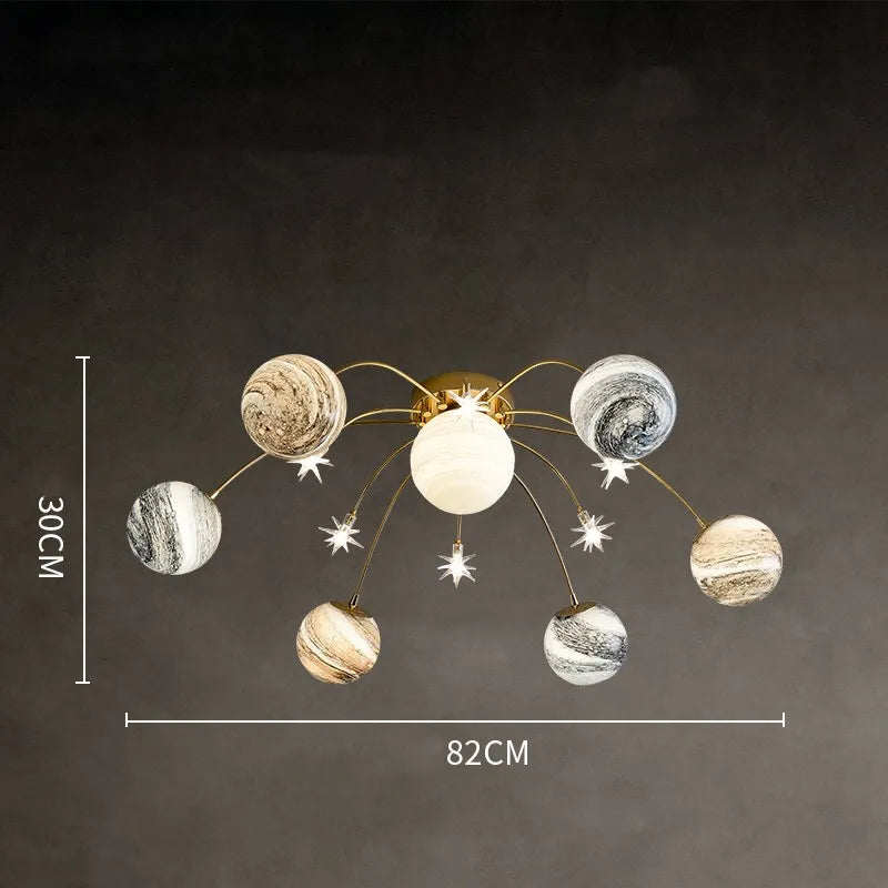 Decorbites™ Glasballen-Planet-Lüster für Kinderzimmer und Wohnzimmer