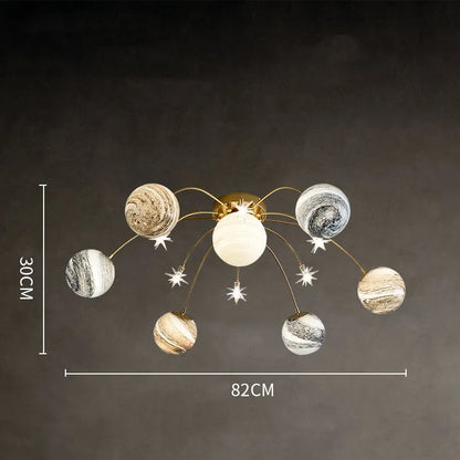 Decorbites™ Glasballen-Planet-Lüster für Kinderzimmer und Wohnzimmer