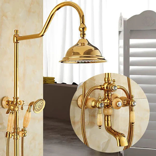 Gold Brass Shower Set
