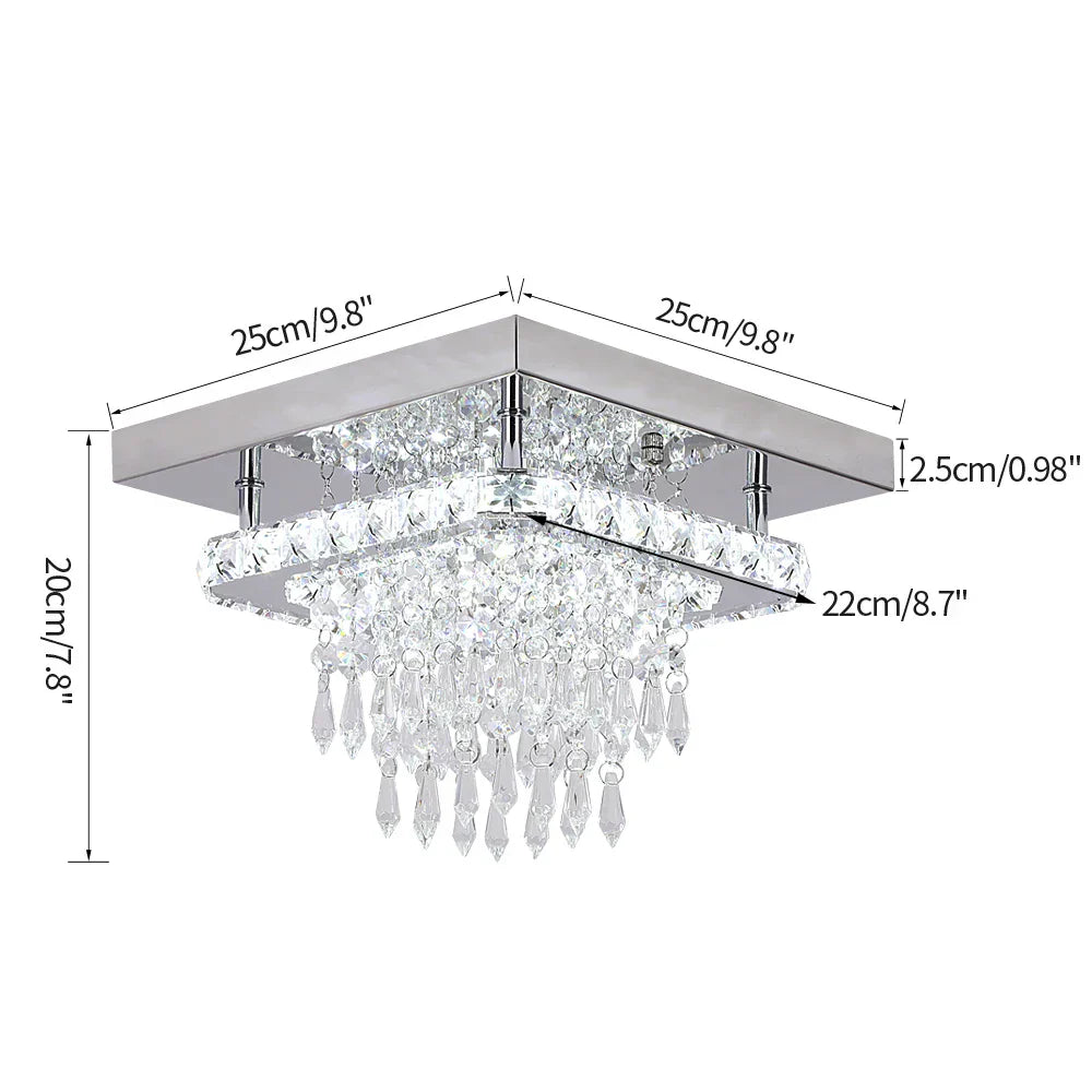 Decorbites™ Kristall-LED-Deckenleuchte Plafon-Kronleuchter Edelstahl-Leuchte