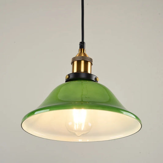 Decorbites™ Grünes Glas-Kunstanhängerleuchte: Nostalgischer Industrie-Stil für Restaurant, Bar und Café