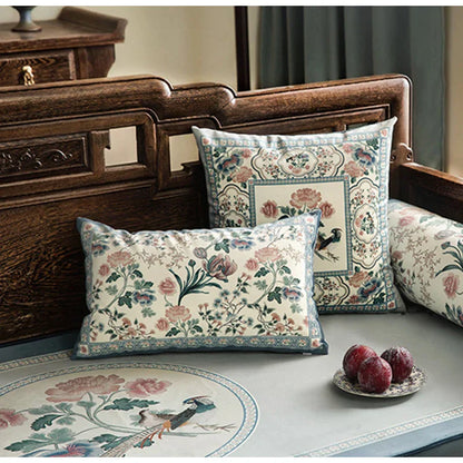 Decorbites™ Vogelgezwitscher & Blumenduft Chinesisches Muster Kissenbezug für Sofa & Bett