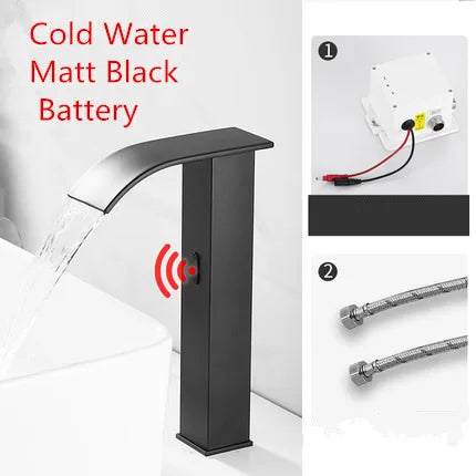 Decorbites™ Gold Sensor-Wasserfall-Waschtischarmatur Automatisch Berührungslos Heiß-Kalt-Mischer Badezimmer