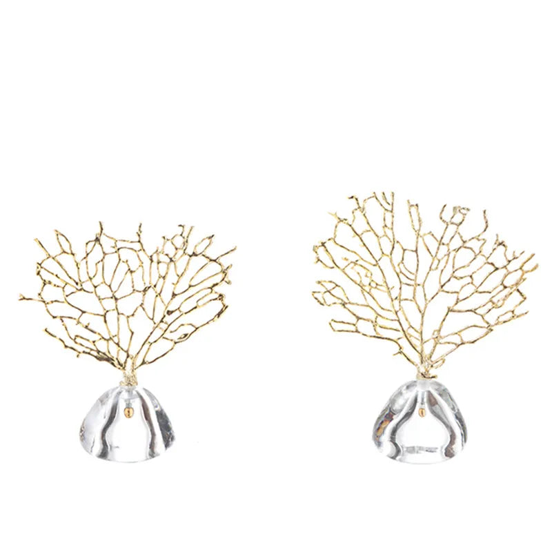 Decorbites™ Kristall-Metall-Goldene-Korallen-Handwerkskunst Heimdekoration für modernen Wohnraum