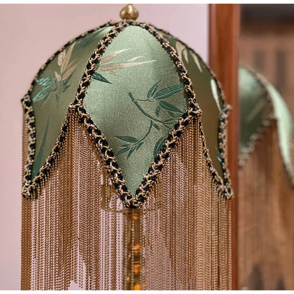 Decorbites™ Bambusblatt-Jacquard-Nachttisch-Lampenschirm mit Quasten