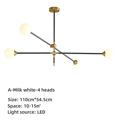 Decorbites™ Geometrische Glas-Kugelleuchter: Postmoderne LED-Hängeleuchten für stilvolle Dekoration