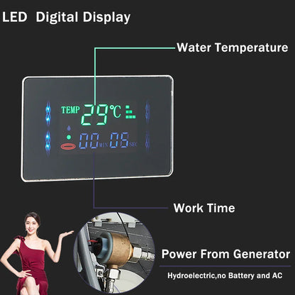 Decorbites™ LCD Schwarz LED Regendusche-Panel mit 5 Massagestrahlen Wandmontage