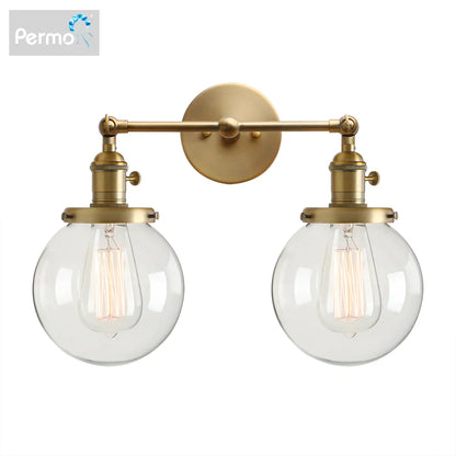 Decorbites™ Doppelt-Kugelkopf-Globus-Glas-Wandleuchte, moderne vintage Innenbeleuchtung