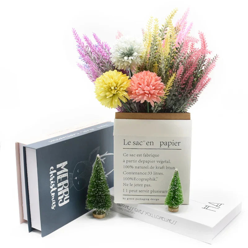 Decorbites™ Lavendel-Vase: Künstliche Blumen für Heimdekoration und Hochzeitsdekoration, dekorativer Blumentopf