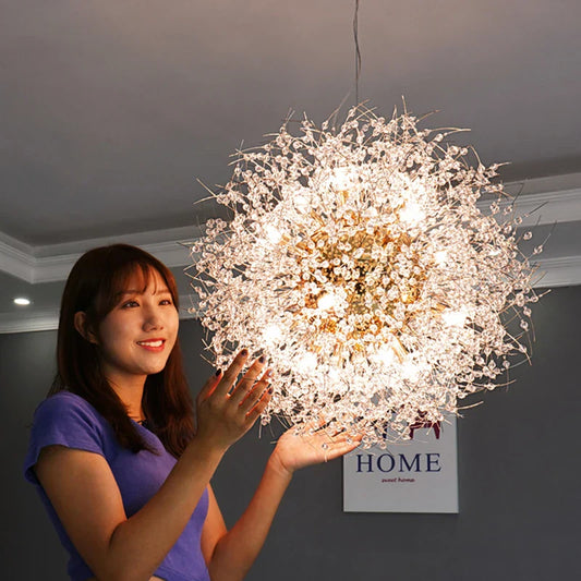 Decorbites™ Dandelion-Lüster: Nordisch-minimalistisches Schmiedeeisen-LED-Innenlicht für das Wohnzimmer