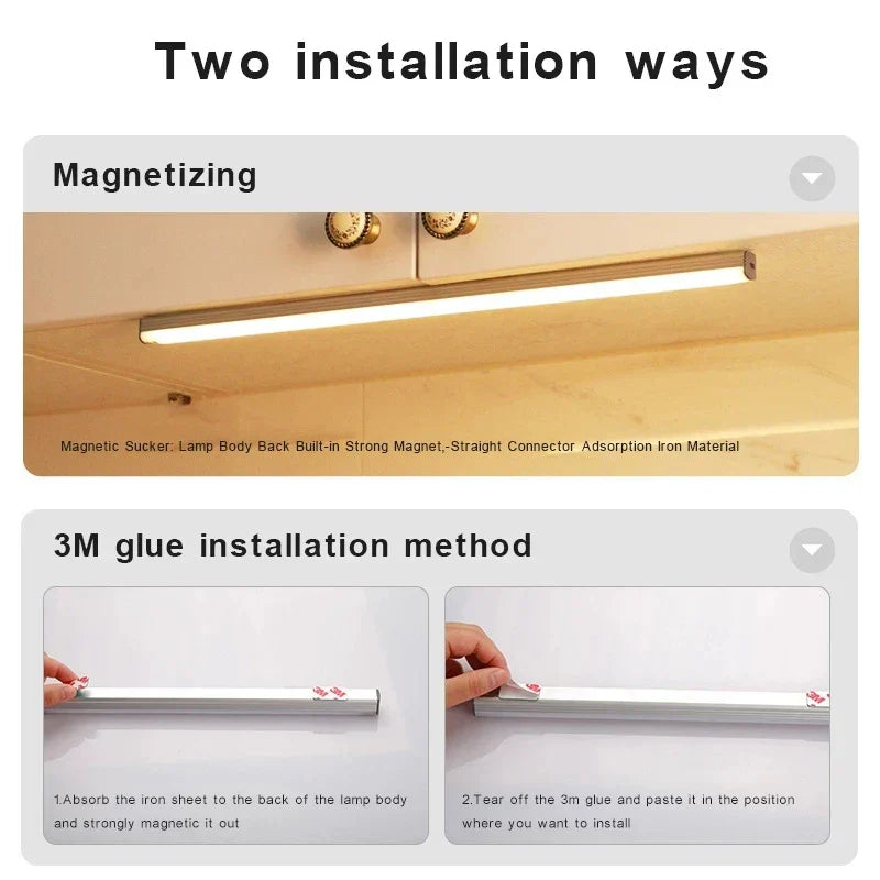 DecorBites™ LED Cabinet Light Wireless Dimming Rechargeable Motion Sensor Wardrobe Night Lamp