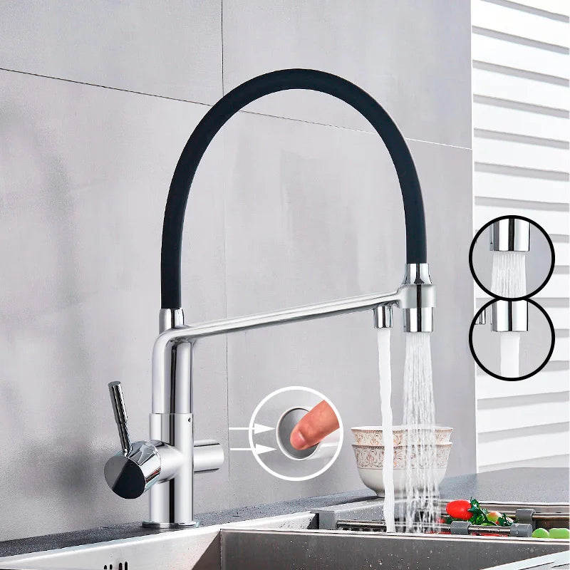 Decorbites™ Zweispundenduschfilter-Wasserhahn mit 360°-Drehung - Küchenmischbatterie