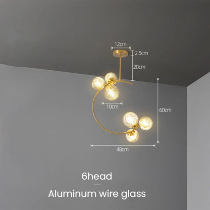 Decorbites™ Gold-Glas-Kugelleuchter für Wohnzimmer Küche Schlafzimmer - 220V 110V