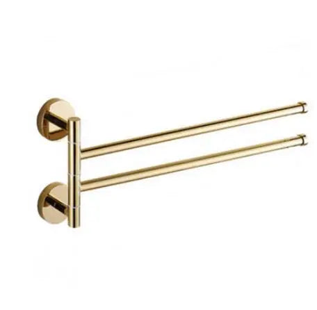DecorBites™ Copper Swivel Towel Bars Wall Mounted Bathroom Towel Holder Rack Gold 32cm
