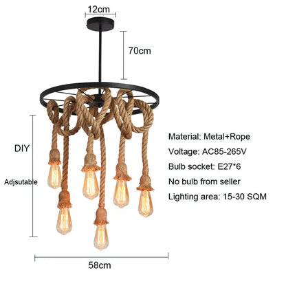 DecorBites™ Industrial Loft Chandelier for Living Dining Room Restaurant Bar Café Kitchen