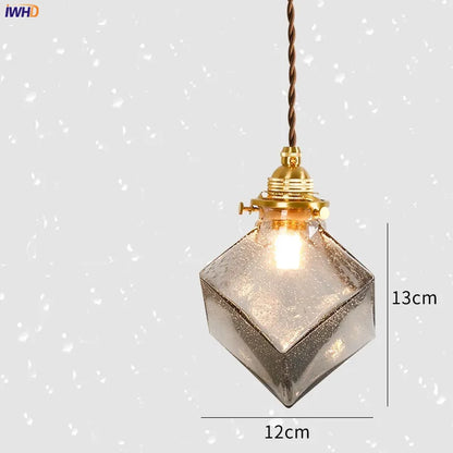Decorbites™ Japanische Glasanhängerleuchten: Industrieller Vintage-Stil für Schlafzimmer, Wohnzimmer, Kupfer-Dekor