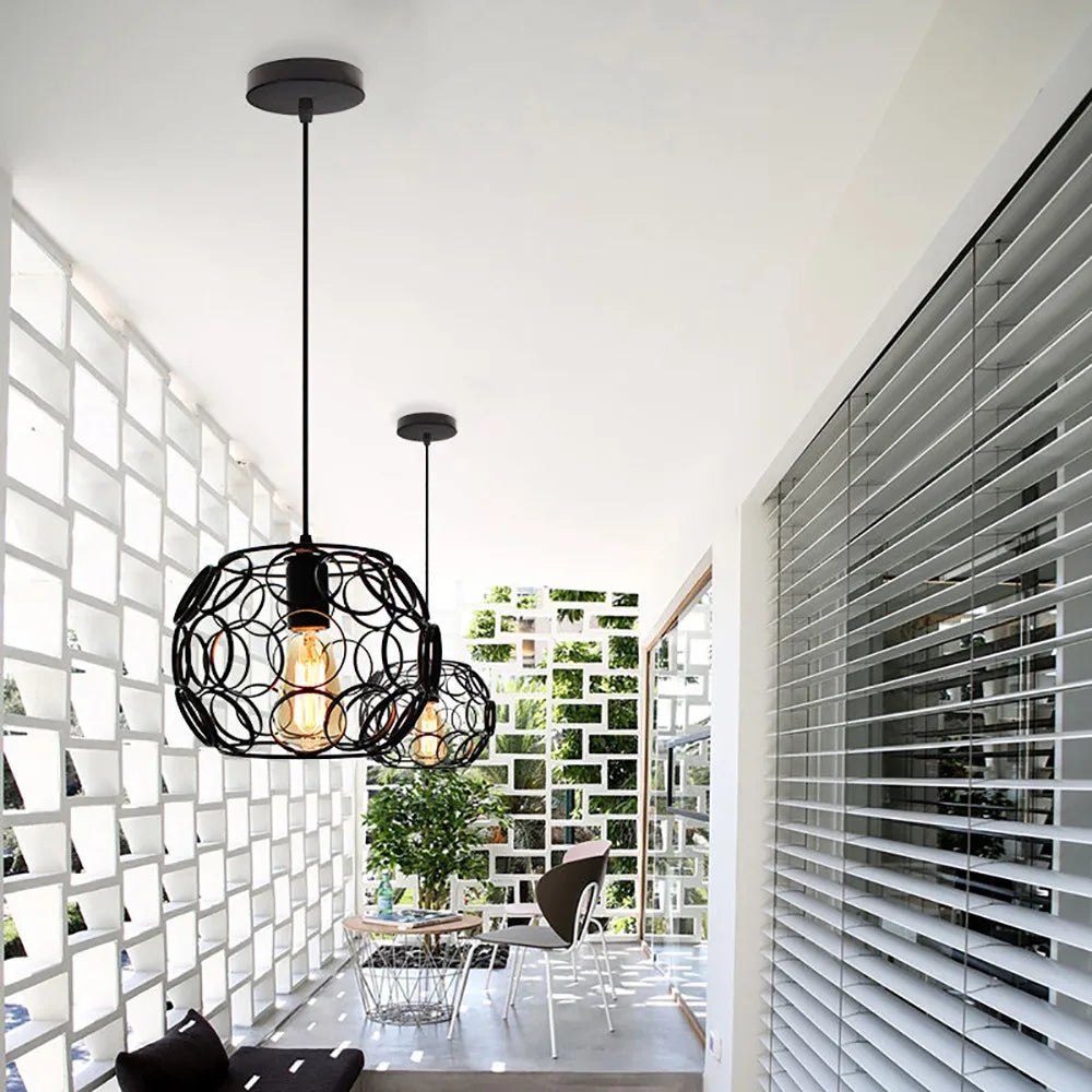 Decorbites™ Industrielle Eisenleuchten Hängelampen Moderner Metallkäfig E27 LED Hängelampe für Zuhause & Restaurant