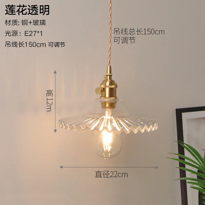 Decorbites™ Glas-Kupfer-Hängeleuchte: Moderne nordische Stil Pendelleuchte für Küche, Esszimmer und Wohnzimmer