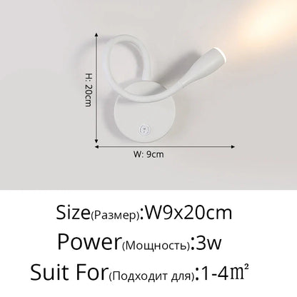 Decorbites™ LED-Nachttisch-Wandleuchte mit USB-Anschluss & Schalter – Modernes nordisches Design