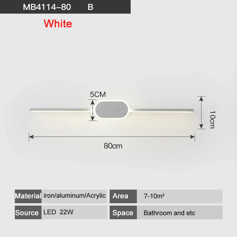 Decorbites™ LED-Wandleuchten - Weiß/Schwarzes Eisen & Aluminiumbasis, Acryl-Schirm, Spiegelleuchten