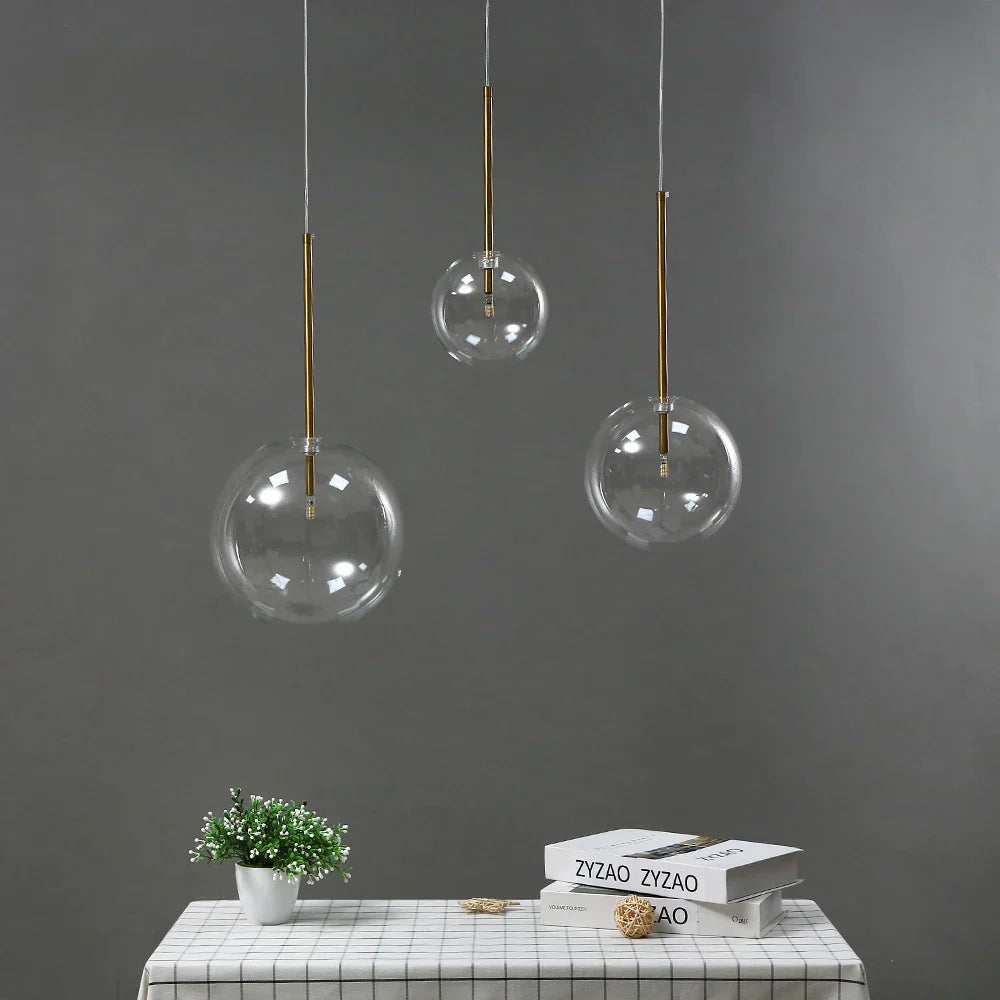 Gold Glass Ball Kitchen Pendant