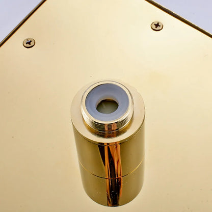 DecorBites™ Gold LED Square Rainfall Shower Head for Bathroom Faucet - Top Sprayer