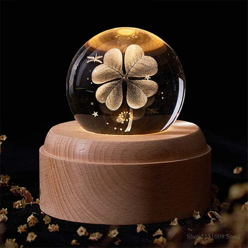 Decorbites™ Kristallkugel-Nachtleuchte USB-Musikbox Universen-Globus 3D-Lampe