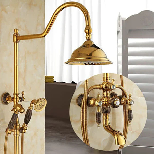 Gold Brass Shower Set