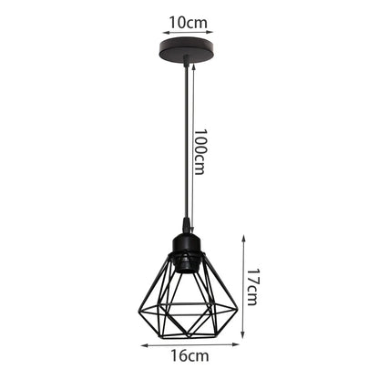 DecorBites™ Industrial Iron Cage Pyramid Pendant Lamp for Kitchen Bedroom Living Room