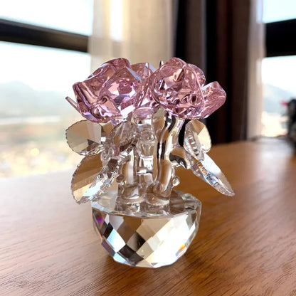 Decorbites™ Kristall-Rosenblumen-Träume Glas-Papiergewicht-Bouquet-Skulptur